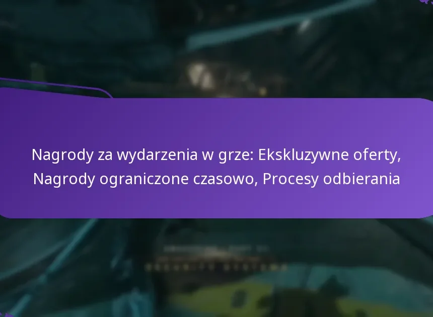 Nagrody za wydarzenia w grze: Ekskluzywne oferty, Nagrody ograniczone czasowo, Procesy odbierania
