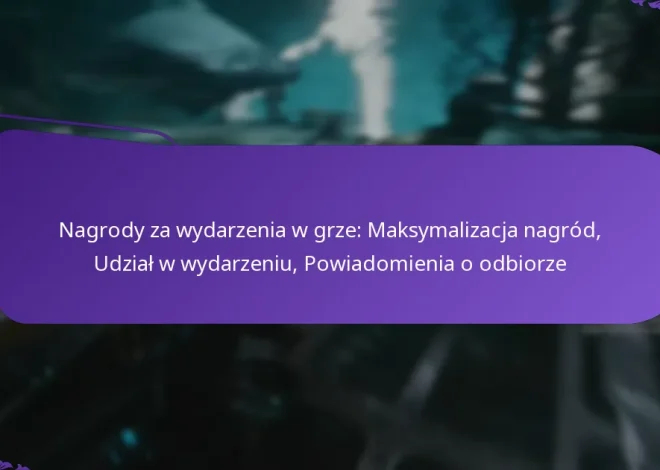 Nagrody za wydarzenia w grze: Maksymalizacja nagród, Udział w wydarzeniu, Powiadomienia o odbiorze