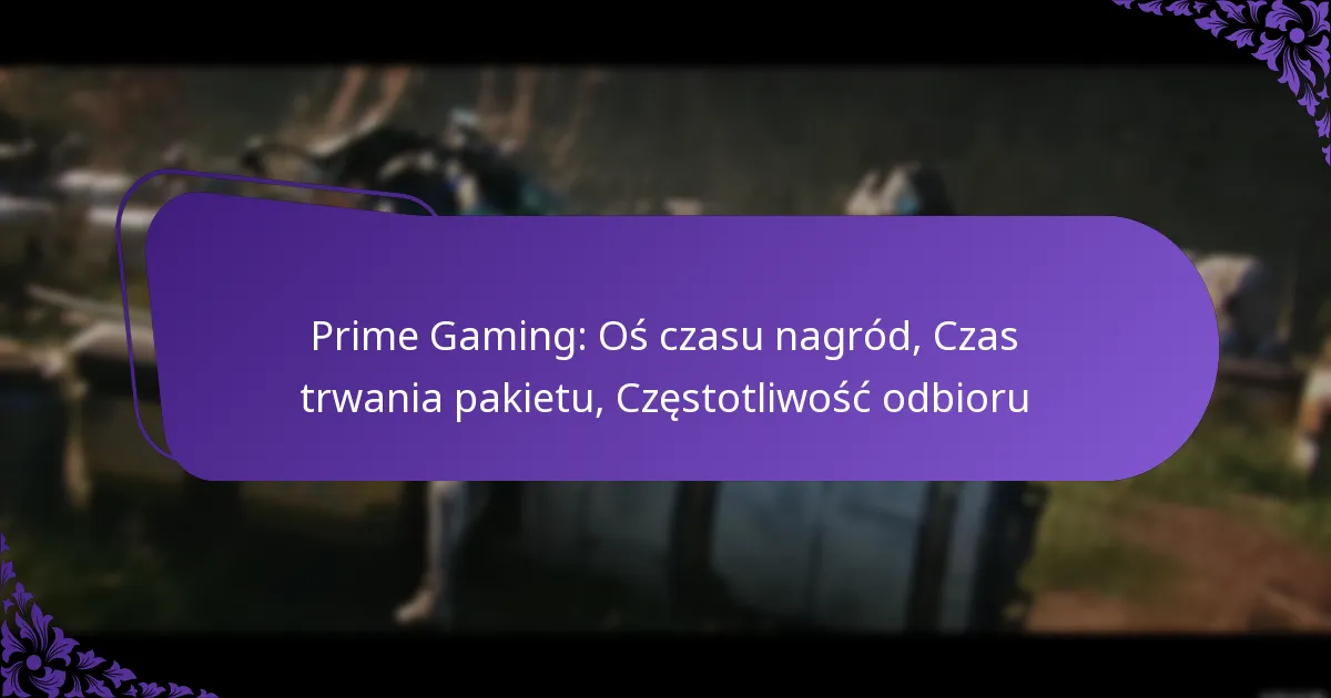 Prime Gaming: Oś czasu nagród, Czas trwania pakietu, Częstotliwość odbioru