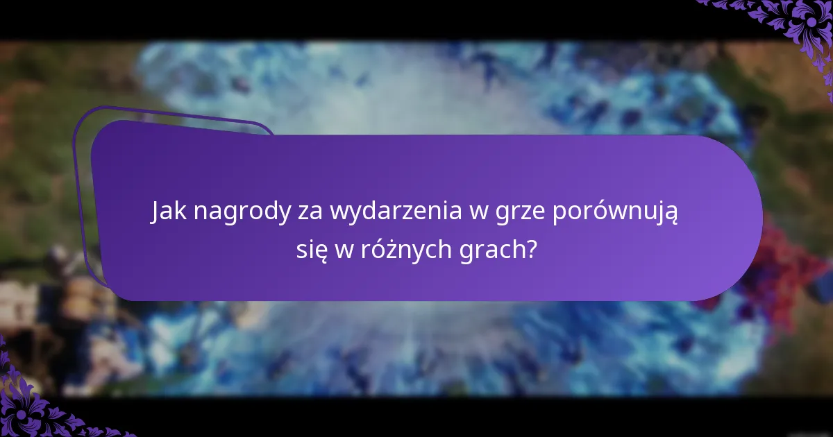 Jak nagrody za wydarzenia w grze porównują się w różnych grach?