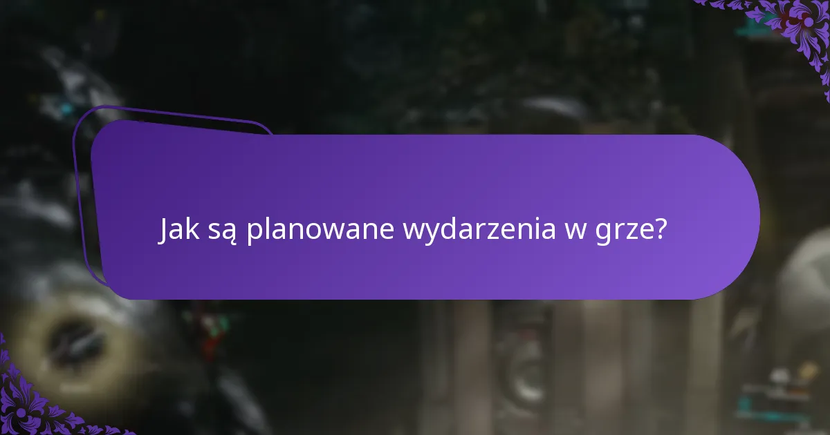Jak są planowane wydarzenia w grze?